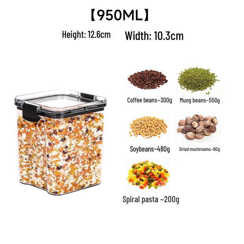 Transparent PET Plastic Grain Storage Jars - Large & Small Sizes Available