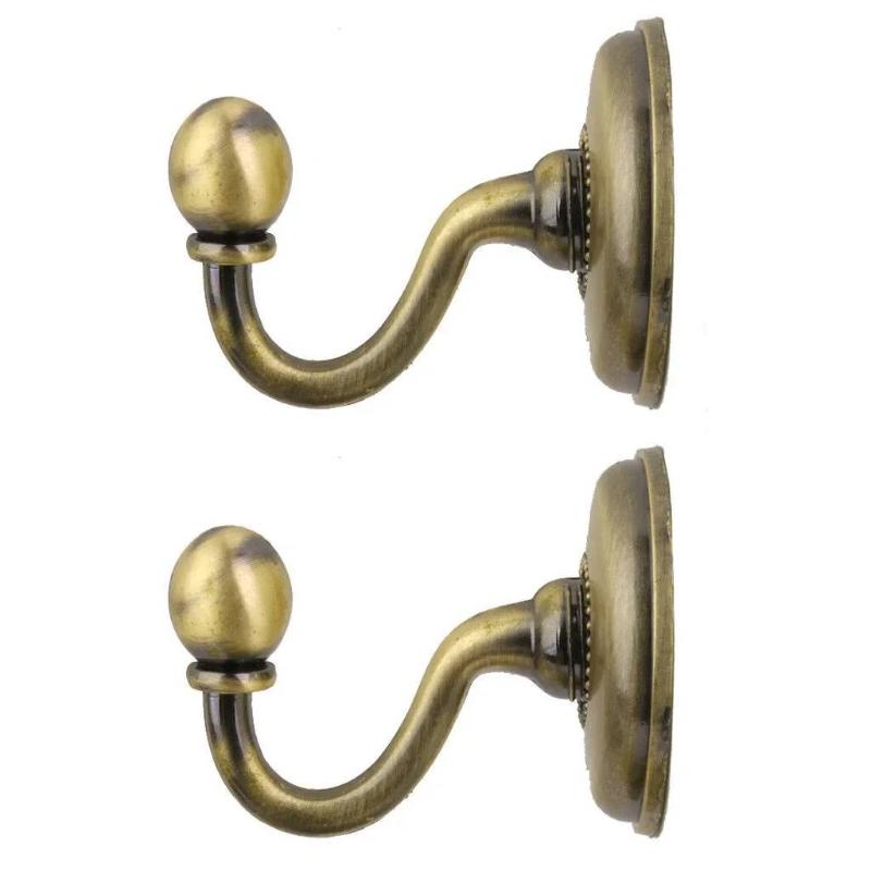 

2Pcs Metal Curtain Holdback Wall Tie Back Hooks Zinc Alloy Hanger Holder Window Curtain Holder Multi-Purpose Hanging Hook зелений