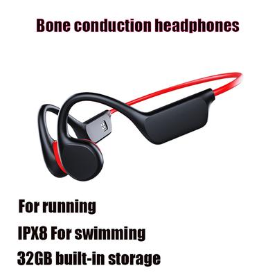 IPX8 Bone Conduction Earphones Bluetooth 5.3 32GB Built-in Storage Bone Conduction Headphones For Exercise Running Swimming