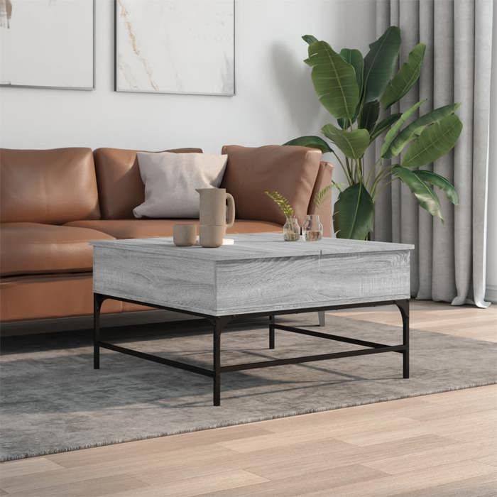 VidaXL Coffee Table, End Table with Adjustable Feet, Side Table Living Room Lounge Interior, Modern, Sonoma 845404