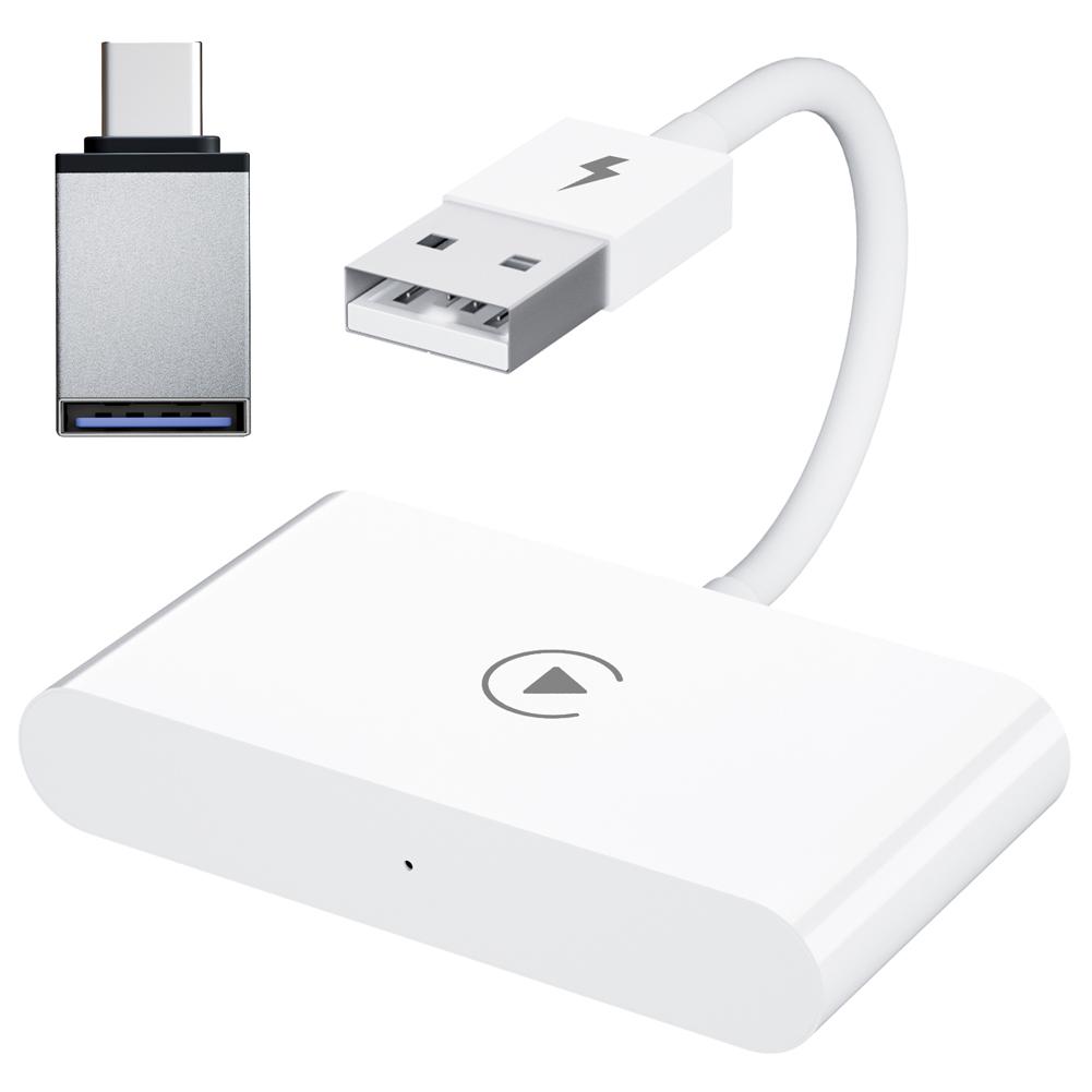 

White Car AI Box Dual WIFI Wireless Receiver Bluetooth-compatible 5.0 Wired Carplay Box Car Accessories for IPhone Android Phone