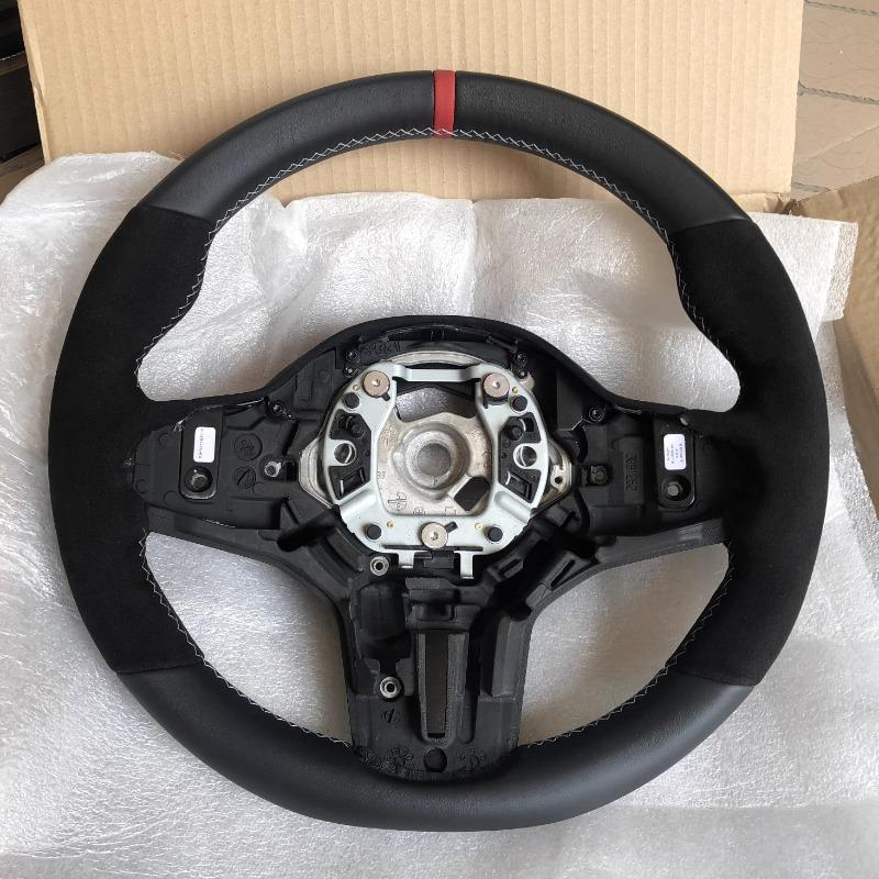 For BMW M Sport G30 G31 G32 G20 G21 G14 G16 X3 G05 X4 G02 X5 DIY Genuine Leather Car Interior Non-slip Car Steering Wheel Cover