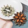Bouquet Brooch Jewelry for Women Wedding Vintage Resin Flower Bride Pins Rhinestone Crystal Banquet