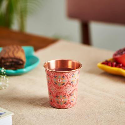 Moroccan Tile Copper Tumbler- Small, 300 ML ,The Copper Tumbler Is Perfect for Everyday Usage.