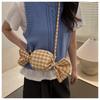 Fashi Plaid Candy Design Shoulder Bags for Women Lightweight Portable Ladies Crossbody Bag Pleated Simple Girls Zipper Handbag