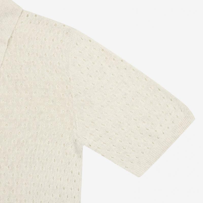 Sekanskeen Linen Mesh Collar Top Aewst5100