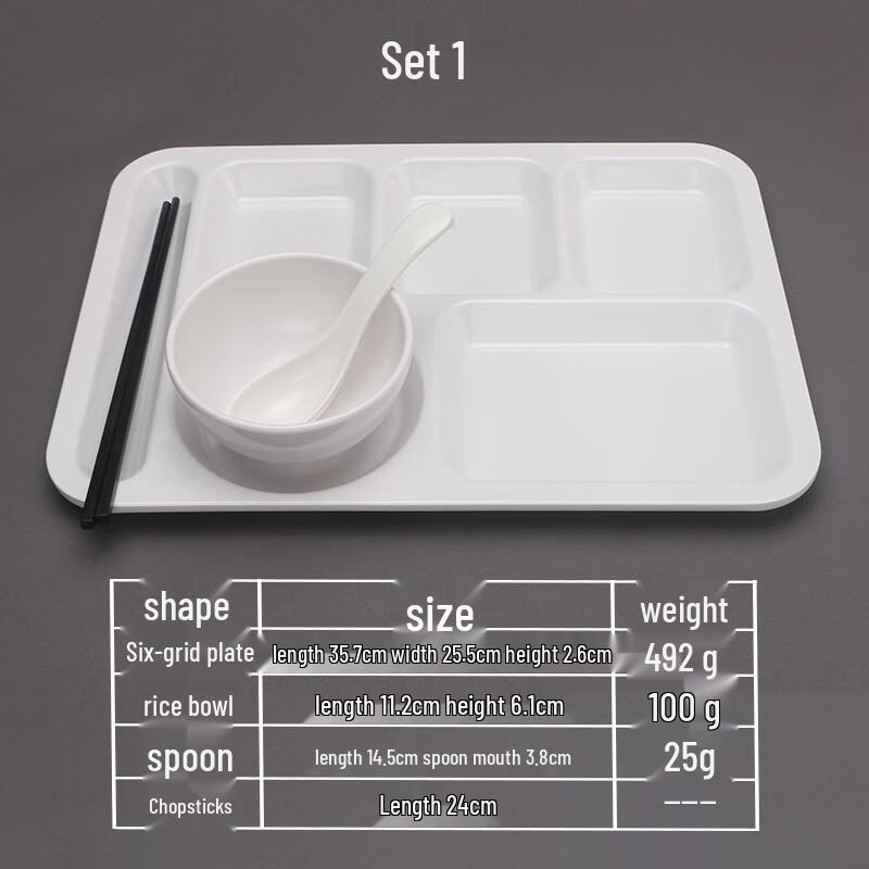 Commercial White Rectangular Melamine Dinner Plate