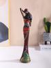 "Milky Bond" African Mother Resin Statue Nursing Baby Sculpture with Tribal Patterns, Bedroom Living Room Home Art Decor