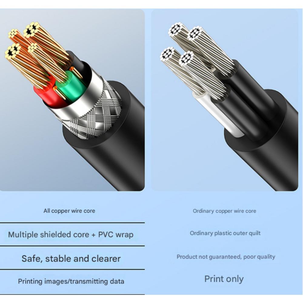 USB2.0 Printer Cable Full Copper Square Port Printer Data Cable Computer Connection Cable USB Printer Cable