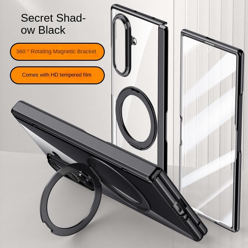 For Samsung Galaxy Z Fold 7 Case Luxury Plating Magsafe Ring Stand Magnetic Protective Back Cover Case For Samsung Z Fold7 Shell