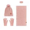 Hat Scarf Gloves Three Piece Set Winter Outdoor Velvet Warm Ear Protection Knitted Hat