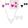 Trendy Minimalist Women's Jewelry Set With Heart Shaped Pendant And Earrings