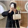 IELGY Fashion PU Embossed Stone Pattern Shoulder Bag Portable Crossbody Boston Pillow Bag