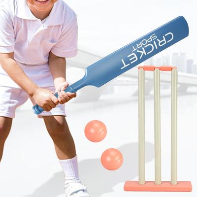 Kids Cricket Set Outdoor Sports Toys Stumps with Stand Holiday Games 2 Balls Garden for