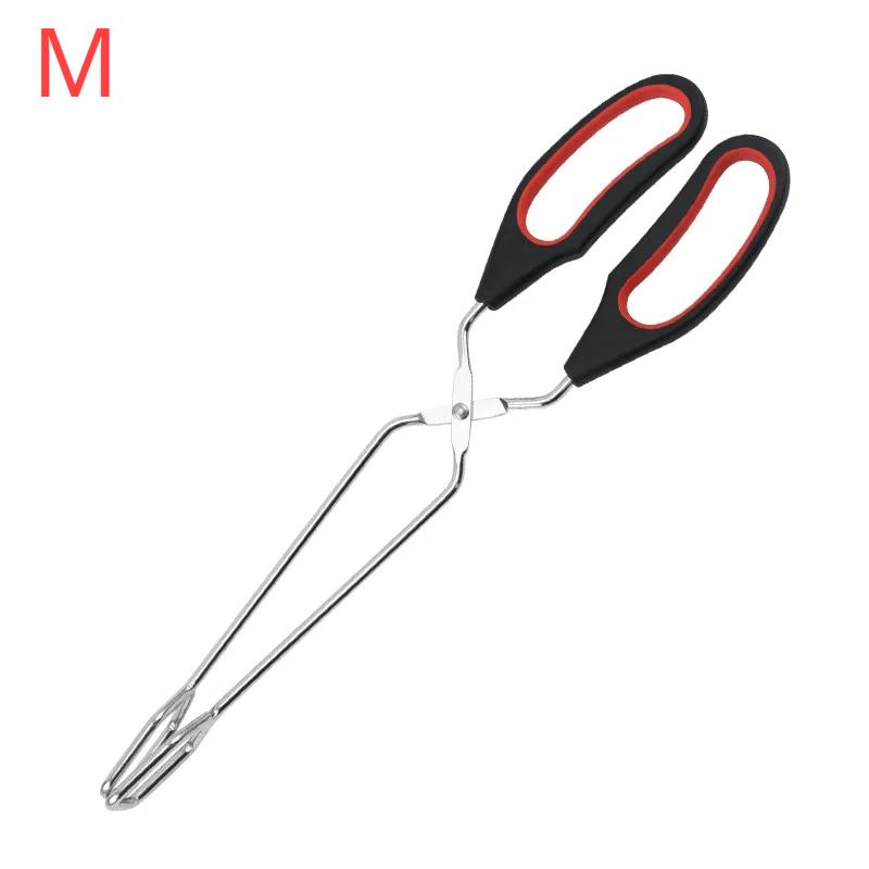 Barbecue Scissor Tongs Grilled Food Tong Long Handle Scissor BBQ Bread Roast Clip Kitchen Baking Tongs Rotisserie Grill Barbecue