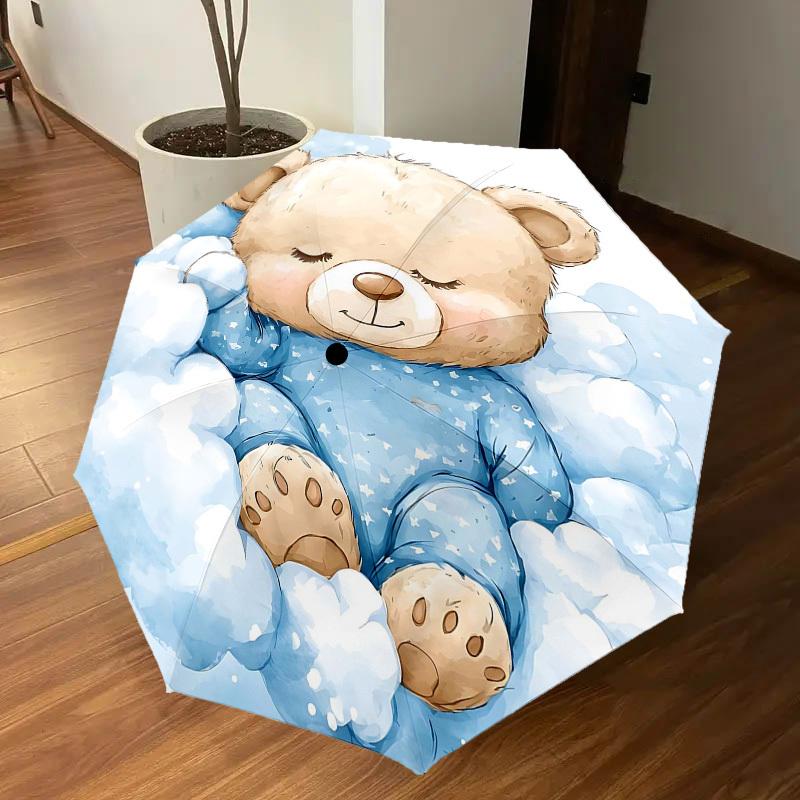 1PC Bear Umbrella-8-Rib Reinforced, Automatic Open, Lightweight & Durable, Fashion Accessory for Outdoor, H0371