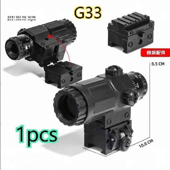 

2026 G33/G34 Flip to Side Magnifier Optical Scope Universal 20-22mm Rail Mount Optical Accessory G33 1pcs