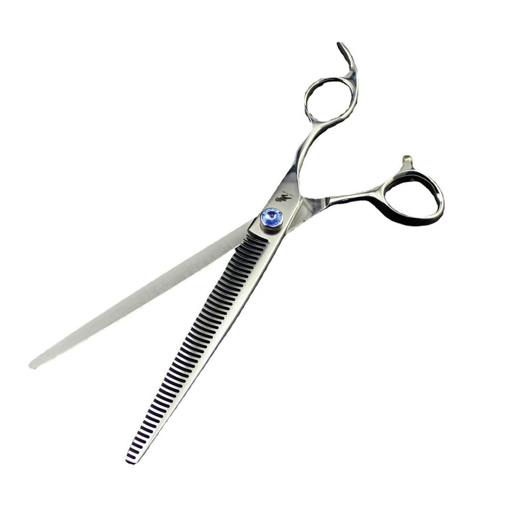 8.0" Jewel Pet Grooming Scissors Set: Straight Shears & Comb (3-piece)