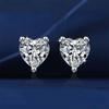 S925 Sterling Silver Moissanite Heart-Shaped Stud Earrings - Korean Style, High-End Jewelry