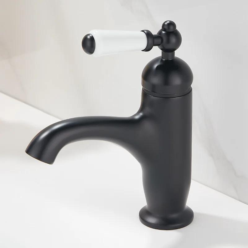Brush Gold Basin Faucet Chrome Hot and Cold Mixers Antique Wash Basin Faucet Taps Ceramic handle Basin Faucets