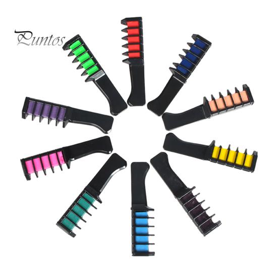Multi-color Hair Dye Brushes 10Pcs Disposable Comb 10 Colors Individually Packaged Temporary Chalk for Colorful Set Wet Dry Washable Non-Damaging