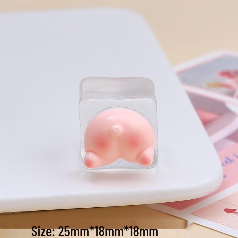 Handmade 3D Resin Cartoon Animal Butt Ornaments & Ice Cube Decorations.