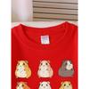 European Sizes Girls' Long-Sleeve Round Neck Sweatshirt "Cute Hamster" Print, Spring/Autumn, Casual, Daily & Sports.
