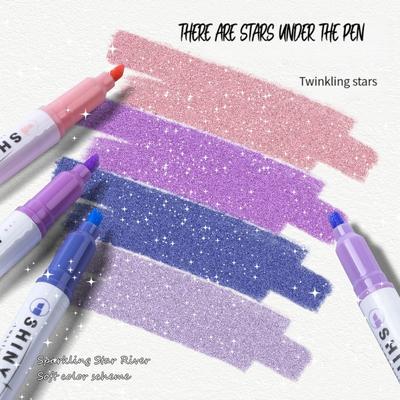 4 farby/balenie Kawaii Trblietavý zvýrazňovač Pero Pastel Jemný pastelový zvýrazňovač Zvýrazňovač Scrapbook Maľované písacie potreby Školské potreby