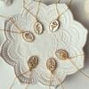 Fashion 12 Month Birthday Flower Pendant Necklace Geometric Stainless Steel White Shell Birthstone Choker Birthday Gift Jewelry