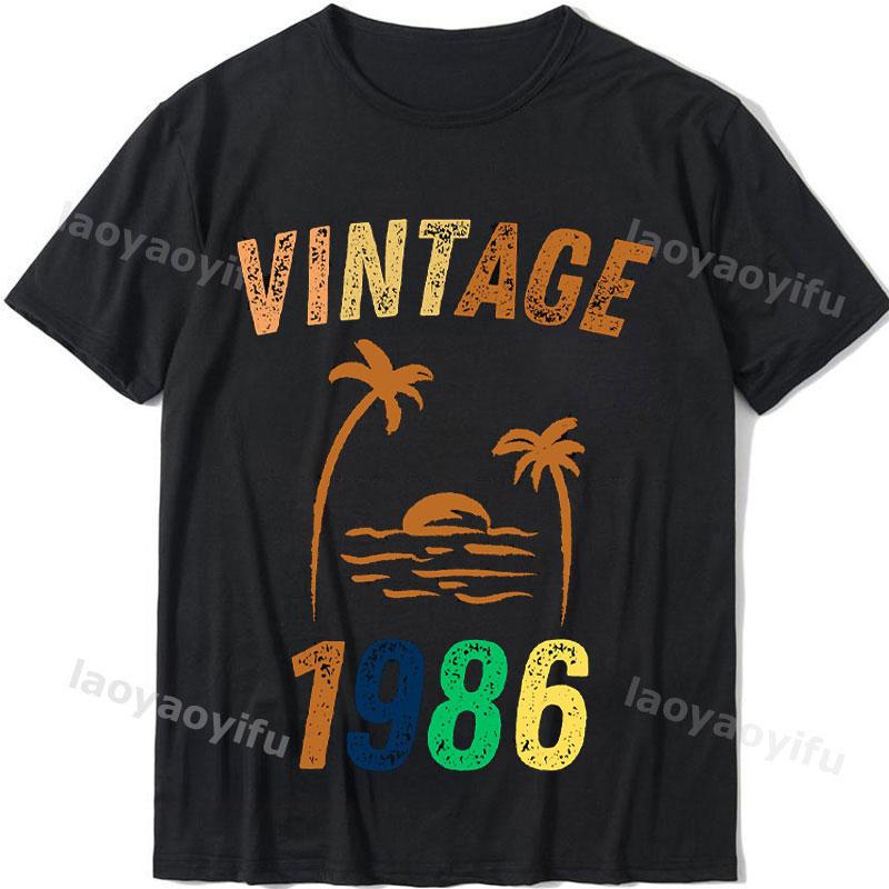 2024 Unisex Summer Tops Tshirt Vintage 1986 Classics Tshire Streetwear Printed Tshirt Top  Retro Style Tshirt