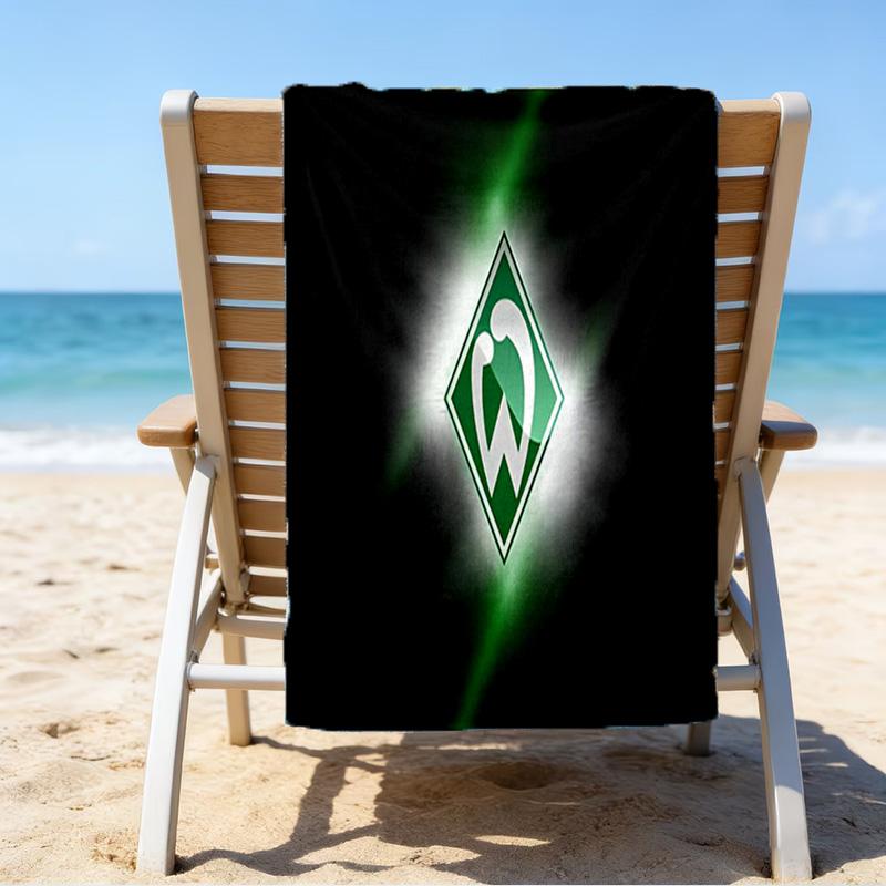 Asciugamano da Spiaggia in Microfibra Werder Bremen, Leggero e Asciugatura Rapida, per Viaggi Estivi, Essenziale per la Spiaggia, Piscina all'Aperto