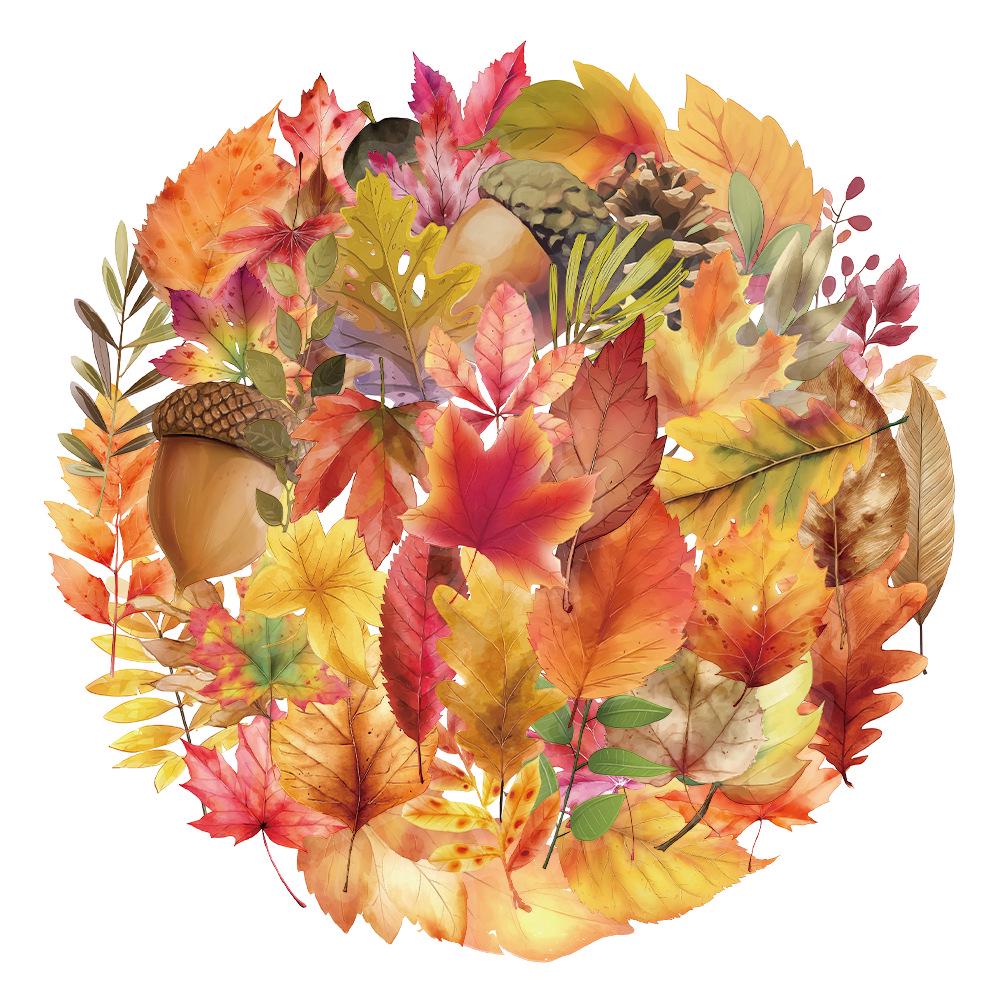 

50 Creative Autumn PET Transparent Stickers for Thermos Cups, Phone Cases & Computers