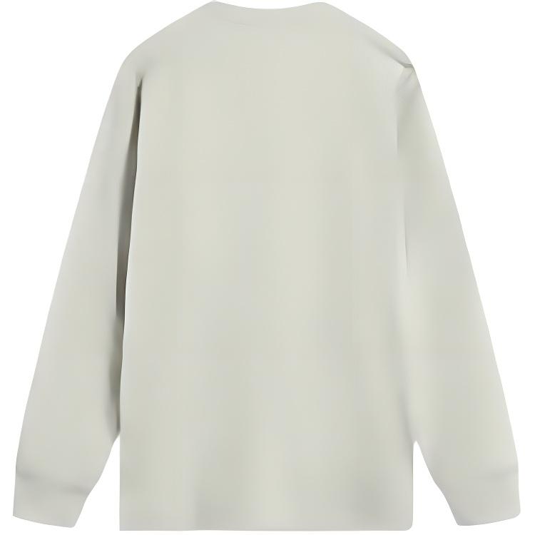 Li-Ning Casual Minimalist Solid Color Round Neck Pullover Loose Long Sleeve T-Shirt Men Tops Dusty-Green ATLV061-3