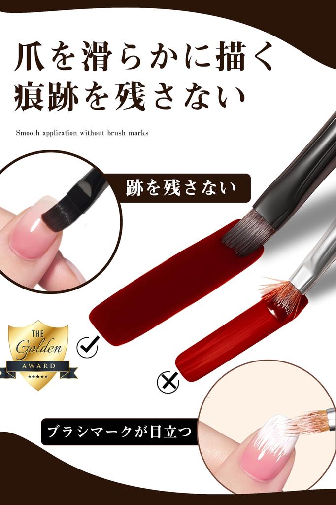 Justit Gel Nail Brush Set with Cap Wooden Gel Nail Brush Set Professional Premium Salon (Premium Handle) - (Beginner, 10-Piece Set, Experience)