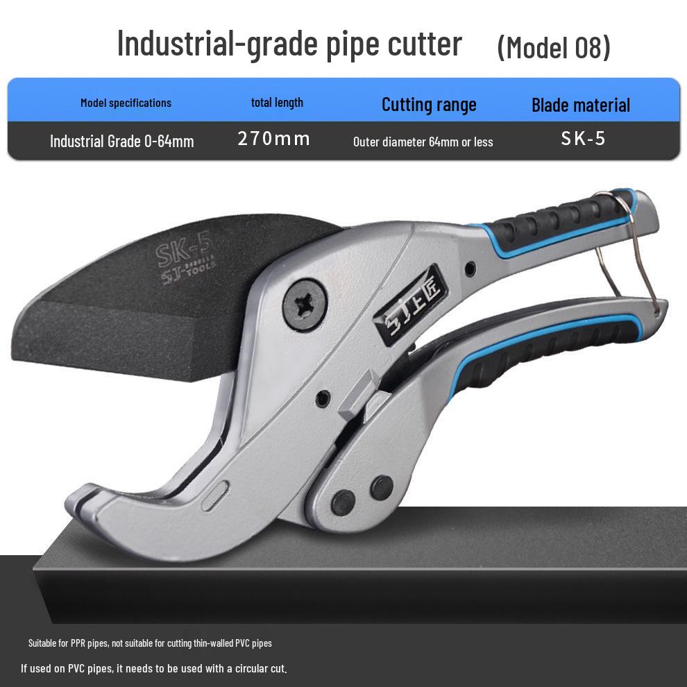 PVC and PPR Pipe Cutter with Teflon-Coated Quick-Action Conduit Scissors