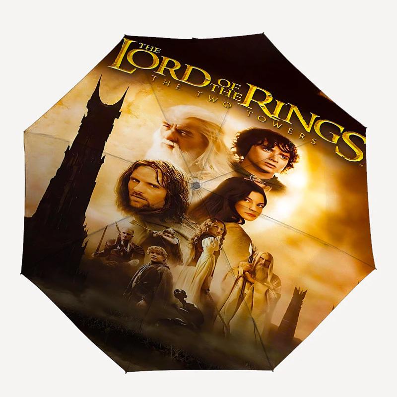 

1pc Lord of the Rings Two Towers Automatic Folding Umbrella - Compact 8-Rib Design, Durable Plastic & Iron1125L