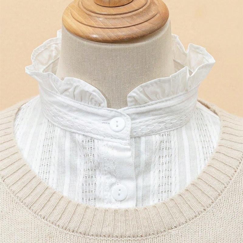Fake Collar Children's Sweater Decoration Ruffle Edge Stand Collar Half Body Doll Collar Autumn Winter Spring Base Jacquard Cotton Shirt Round Neck