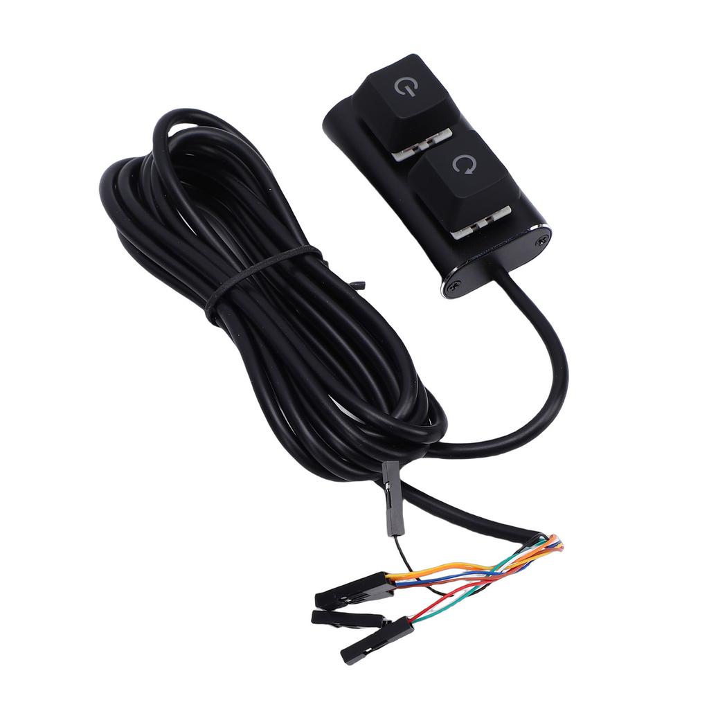 Desktop Computer Power Switch External PC Power Button Extension Cable with On Off Reset Switch for Computer Motherboard