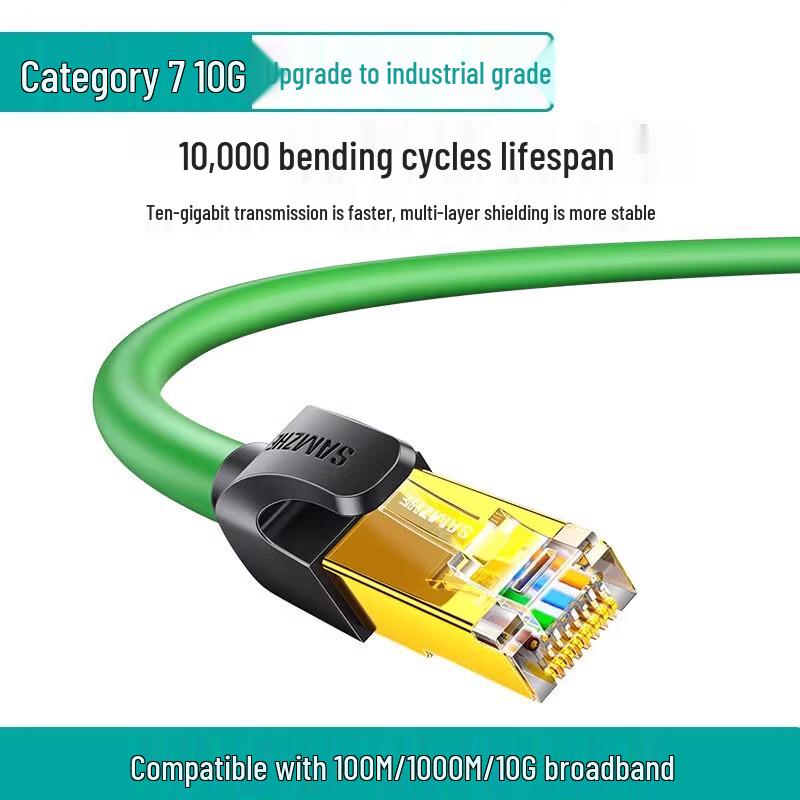 LLHY Cat8 Gold-Plated Double Shielded Braided Ethernet Cable