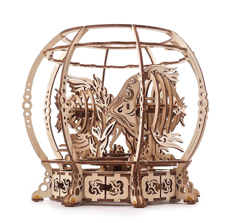 Ugears Aquarium 70155 Wooden Puzzle No Glue or Tools Required 3D Puzzle for Adults Model