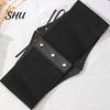 Body Belt Solid Color Retro Elastic Women Corset Exquisite Fine Craftsmanship Faux Leather Lace-up Buckle Wide Clothes Accessories Dress