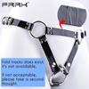 FRRK PU pásový postroj pro hráče BDSM Metal Chastity Cage v různých velikostech Sexy dospělí Intimní produkty Sexuální hračky Bondage