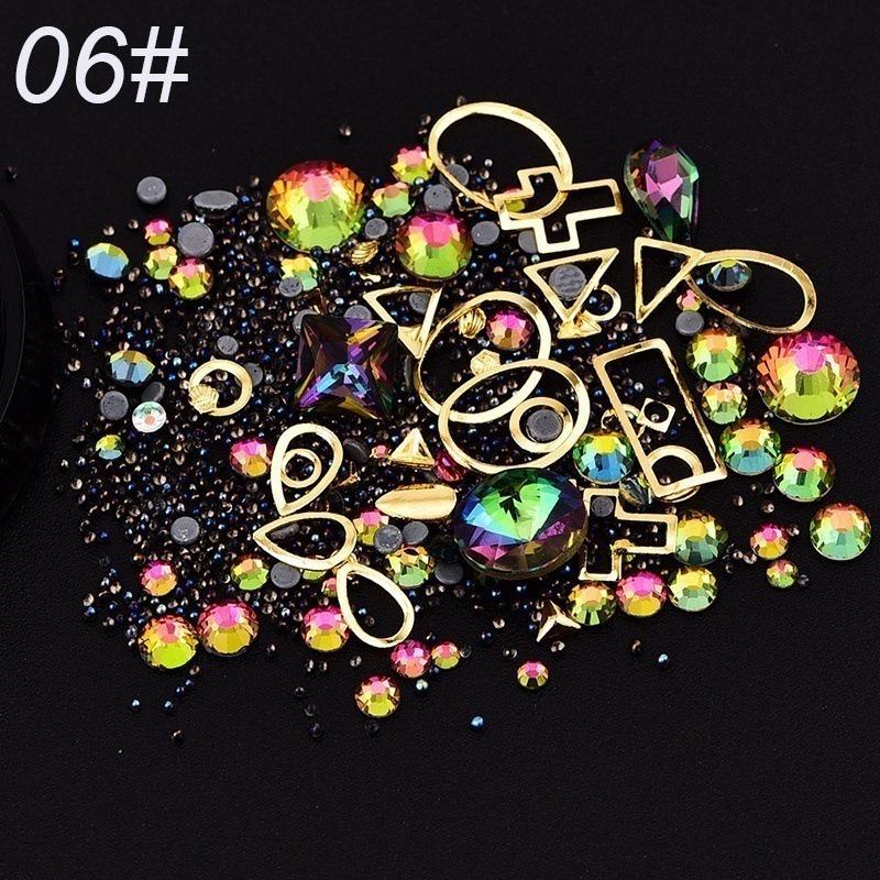 4cm Black Box Mixed Rhinestones for Nail Art - 12 Styles Available