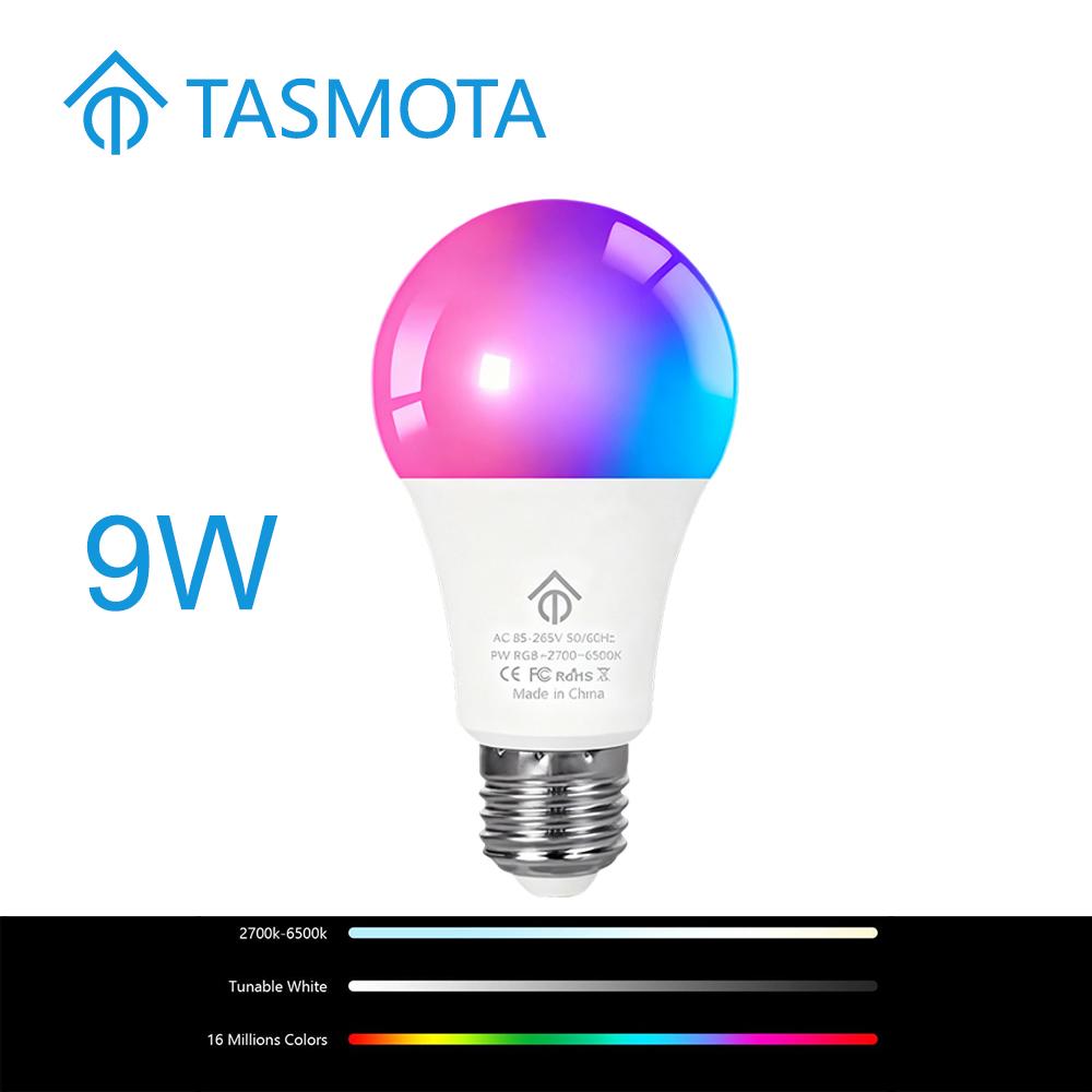

Предварительно установленная умная светодиодная лампа TASMOTA RGBCCT лампа ESP8285 9W 10W совместимая с Home Assistant цоколь E27 AC85-265V 9W AC85-265V
