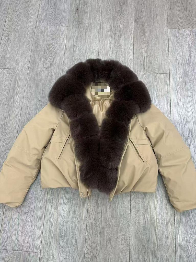 Hot-selling short cotton clothes winter new imitation fox fur down cotton-padded clothes women's loose pie overcome outside