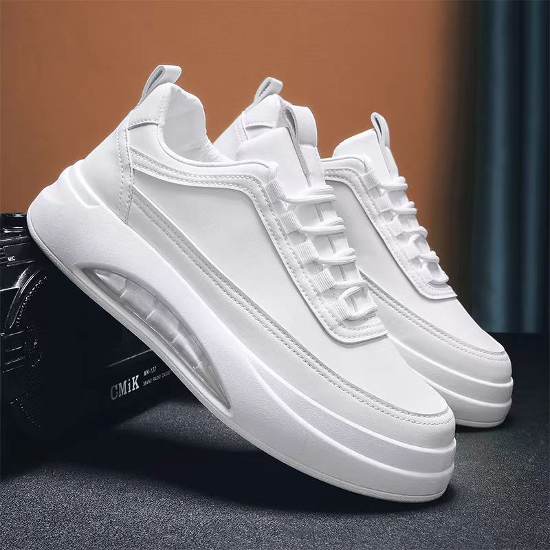 

Мужская обувь 2025 года, осень, новые модные универсальные повседневные спортивные туфли, мужская обувь на толстой подошве, легкая, нескользящая, дышащая, модная мужская обувь 39 белый