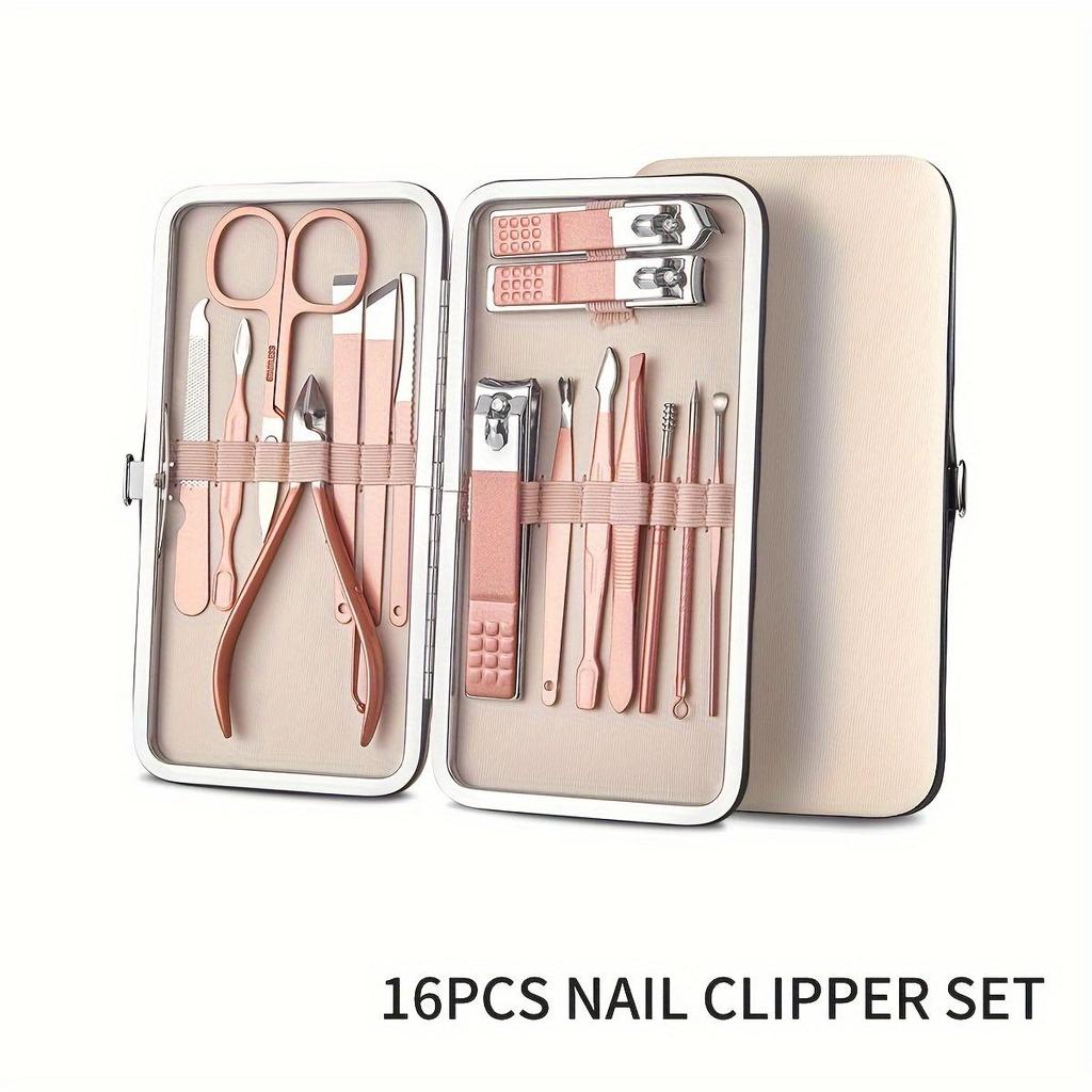 7/16/28 Pieces Nail Clippers Manicure Set Professional Manicure Set Personal Care Set Stainless Steel Travel Nail Clippers Toolkit