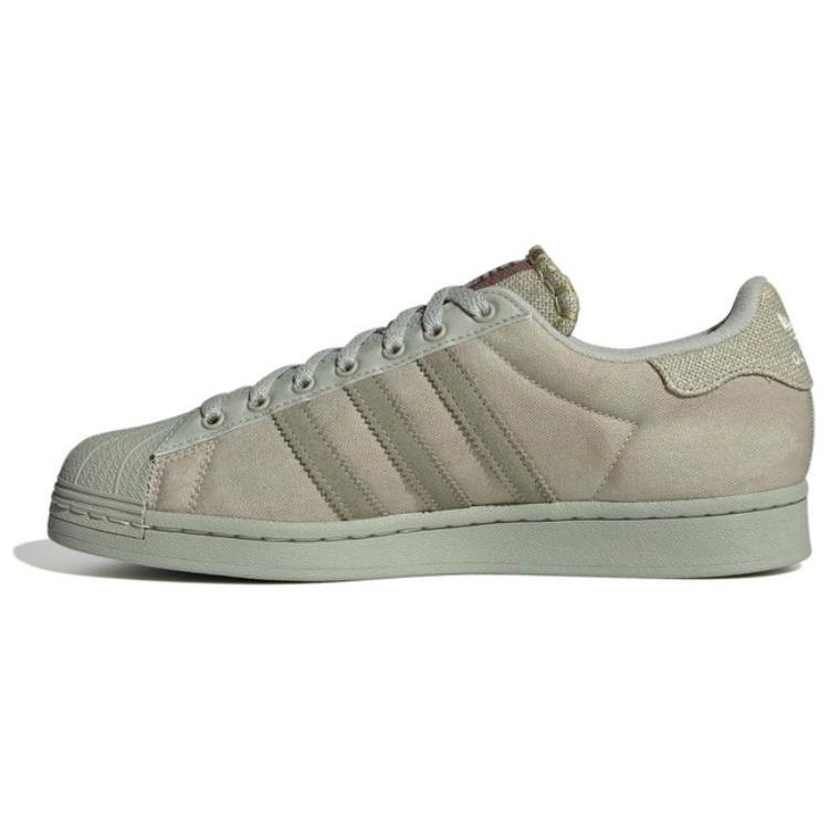 Adidas Originals Superstar Casual Simple Shock Absorption Durable Low-Top Skate Shoes Unisex Sneakers Green Brown IE2941