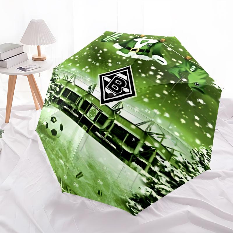 Printed Borussia Monchengladbach logo Printed Folding Umbrella,Outdoor,Leisure,And Travel Umbrella,Durable Umbrella Fabric,Birthday And Holiday Gift