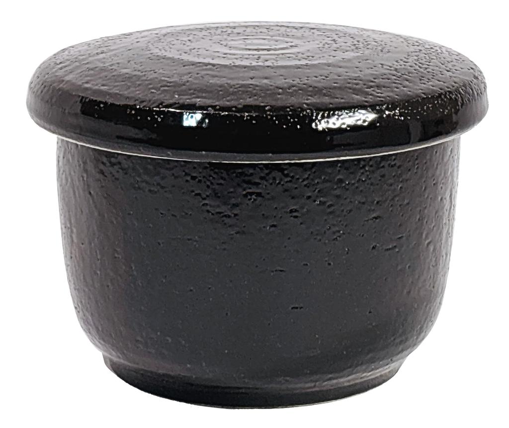 Rice Storage Container (for 2 cups of rice), Made in Japan, Black, Ceramic, Banko Ware, Uchiyama Pottery, Keeps Rice Freshly Cooked, Long-lasting, Hum